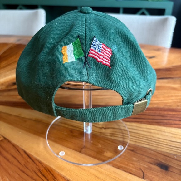 Langan's New York Irish American Flag Embroidered Baseball Cap Green - Picture 2 of 3